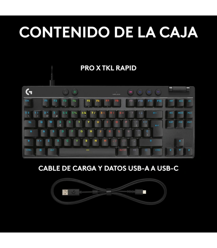 Producto Web - 2025-10-23T154254.213 Logitech G PRO X TKL RAPID Black — Teclado mecánico, con cable, inglés, negro - Imagen 7