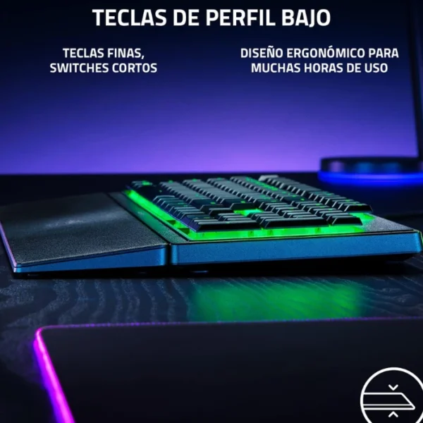 Razer Ornata V3 X — Teclado gaming, español, ergonómico silencioso, USB, Membrana, RGB Chroma, negro - Imagen 5