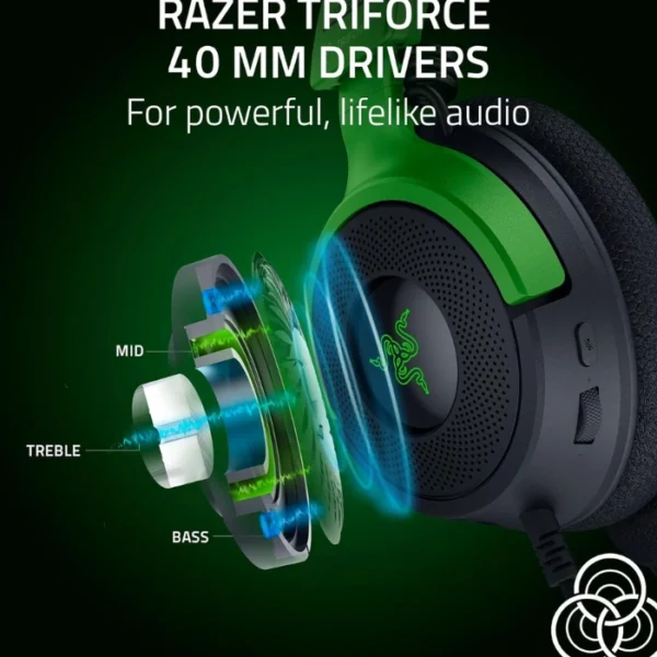 Razer Kraken V4 X Minecraft Edition — Audífonos gaming, con cable, para PC, Mac, Playstation, Nintendo Switch, Steam Deck, Mobile y Tablet, Chroma RGB, verde - Imagen 5