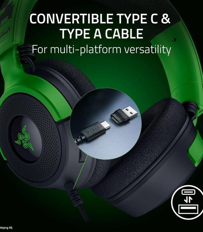 Producto Web - 2025-10-27T211959.038 Razer Kraken V4 X Minecraft Edition — Audífonos gaming, con cable, para PC, Mac, Playstation, Nintendo Switch, Steam Deck, Mobile y Tablet, Chroma RGB, verde - Imagen 7