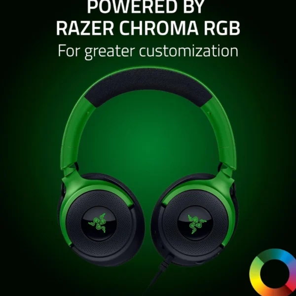 Razer Kraken V4 X Minecraft Edition — Audífonos gaming, con cable, para PC, Mac, Playstation, Nintendo Switch, Steam Deck, Mobile y Tablet, Chroma RGB, verde - Imagen 8