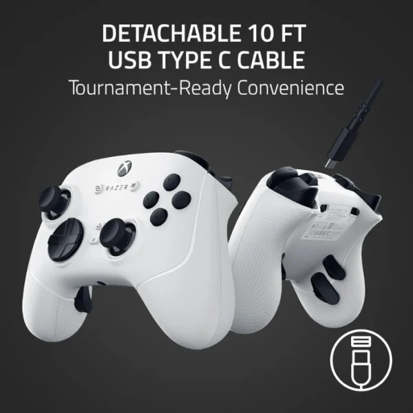 Razer Wolverine V3 Tournament Edition White — Control con cable, Licenciado para Xbox Series X|S, Xbox One, PC, Cable USB-C, blanco - Imagen 2