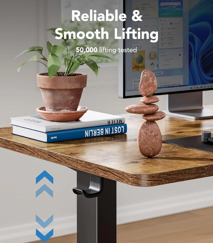 Producto Web - 2025-10-29T164104.297 HUANUO Essential Standing Desk Vintage Brown — 55" x 24", Escritorio eléctrico de altura ajustable, Marrón Vintage, no se entrega armada - Imagen 6