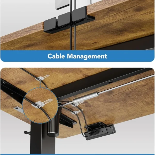 HUANUO Essential Standing Desk Vintage Brown — 55" x 24", Escritorio eléctrico de altura ajustable, Marrón Vintage, no se entrega armada - Imagen 5