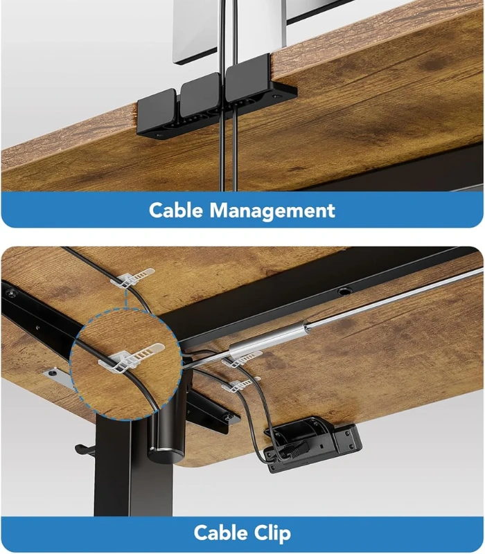 Producto Web - 2025-10-29T164133.350 HUANUO Essential Standing Desk Vintage Brown — 55" x 24", Escritorio eléctrico de altura ajustable, Marrón Vintage, no se entrega armada - Imagen 5