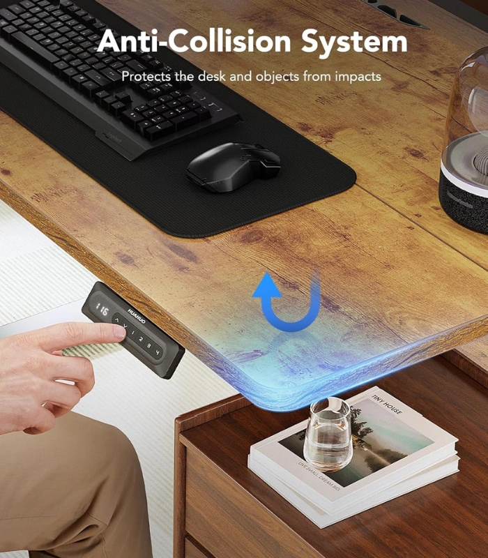 Producto Web - 2025-10-29T164210.360 HUANUO Essential Standing Desk Vintage Brown — 55" x 24", Escritorio eléctrico de altura ajustable, Marrón Vintage, no se entrega armada - Imagen 4