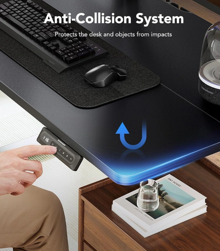 Producto Web - 2025-10-29T165759.312 HUANUO Essential Standing Desk Black — 48" x 24", Escritorio eléctrico de altura ajustable, negro, no se entrega armada - Imagen 3