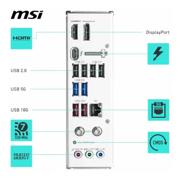 MSI B860 Gaming PLUS WiFi — ATX, LGA1851, 4xDDR5, PCIe 4.0 y 5.0 - Imagen 3
