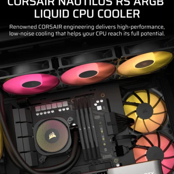 CORSAIR Nautilus 360 RS ARGB Black — Enfriamiento Líquido AiO 360mm, Daisy-Chain, socket LGA1851/1700-AM5/AM4, negro - Imagen 3