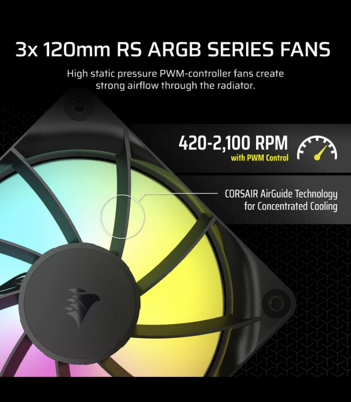 Producto Web - 2025-10-30T171630.189 CORSAIR Nautilus 360 RS ARGB Black — Enfriamiento Líquido AiO 360mm, Daisy-Chain, socket LGA1851/1700-AM5/AM4, negro - Imagen 4