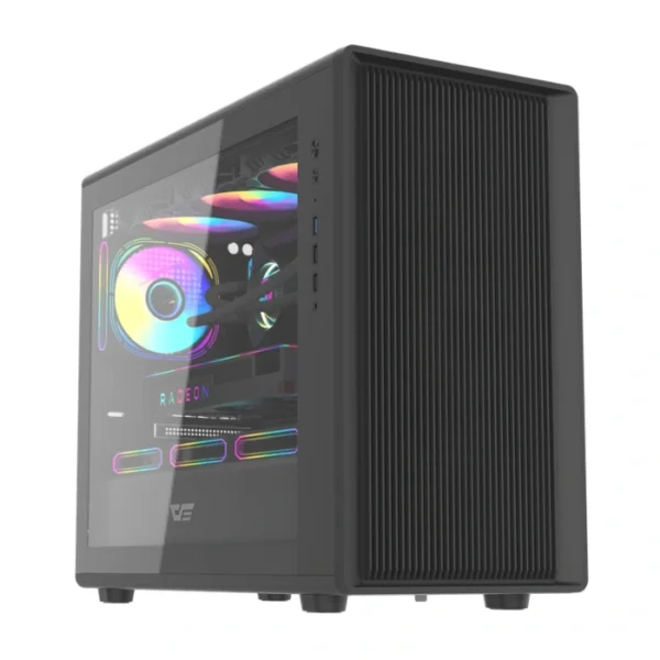 DarkFlash DB460M Black — Caja microATX, sin ventiladores, negro