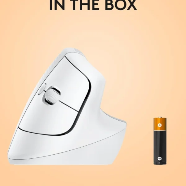 Logitech Lift Vertical White — Mouse Inalámbrico, USB-A, 1000DPI, Blanco - Imagen 7
