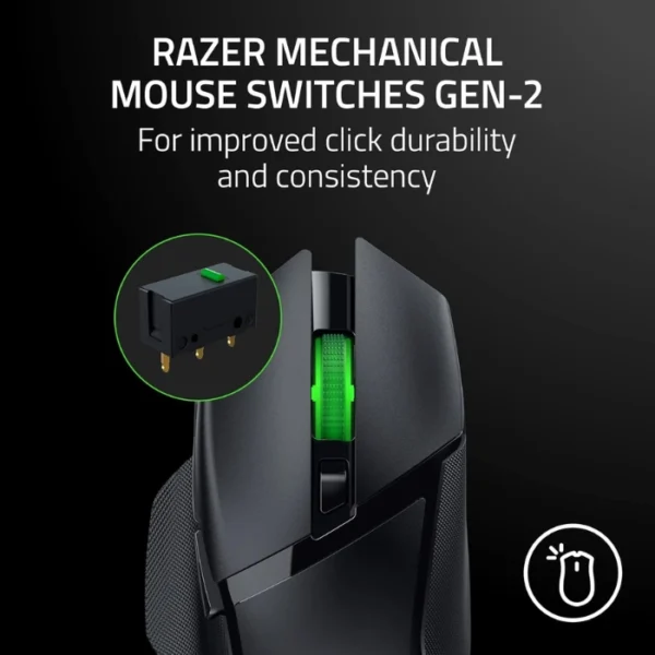 Razer Basilisk V3 X HyperSpeed — Mouse inalámbrico, dual, Bluetooth, multidispositivo, 18K DPI, negro - Imagen 4