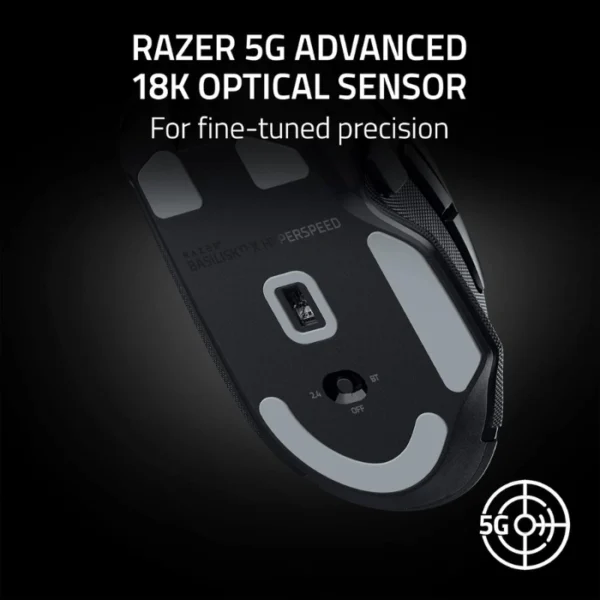 Razer Basilisk V3 X HyperSpeed — Mouse inalámbrico, dual, Bluetooth, multidispositivo, 18K DPI, negro - Imagen 5