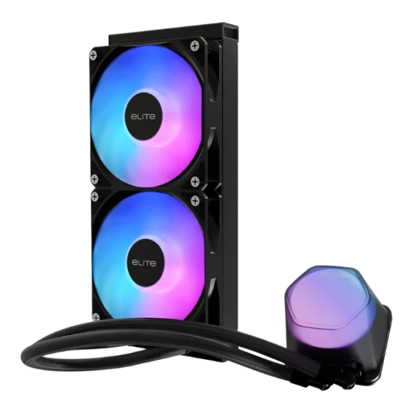 Cooler Master 240 Elite Liquid ARGB — Enfriamiento Líquido AiO 240mm, socket LGA1851/1700/1200/115x-AM5/AM4, negro