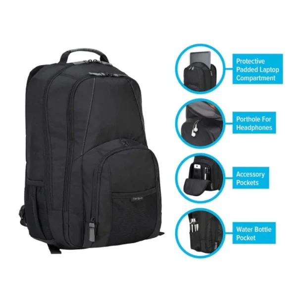 Targus Groove 17" Backpack —  Mochila para laptops de hasta 17", negro - Imagen 7