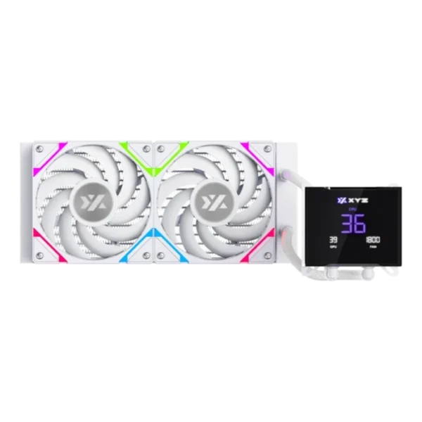 XYZ Hydrotemp 240 White — AiO 240mm, Pantalla 3.5" GPU/CPU/RPM data - Imagen 2