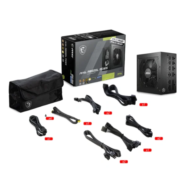 MSI MAG A850G PCIE5 80+ Gold — Fuente de Poder 850W, Full modular - Imagen 4