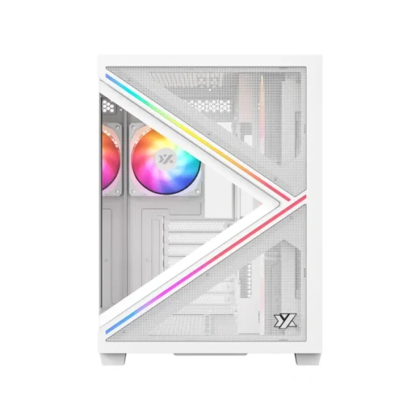 XYZ Qubex White — Caja ATX, 4 Fans ARGB, controlador, 1x USB Tipo-C, blanco - Imagen 2