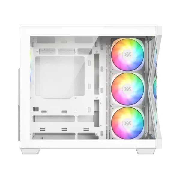 XYZ Qubex White — Caja ATX, 4 Fans ARGB, controlador, 1x USB Tipo-C, blanco - Imagen 3
