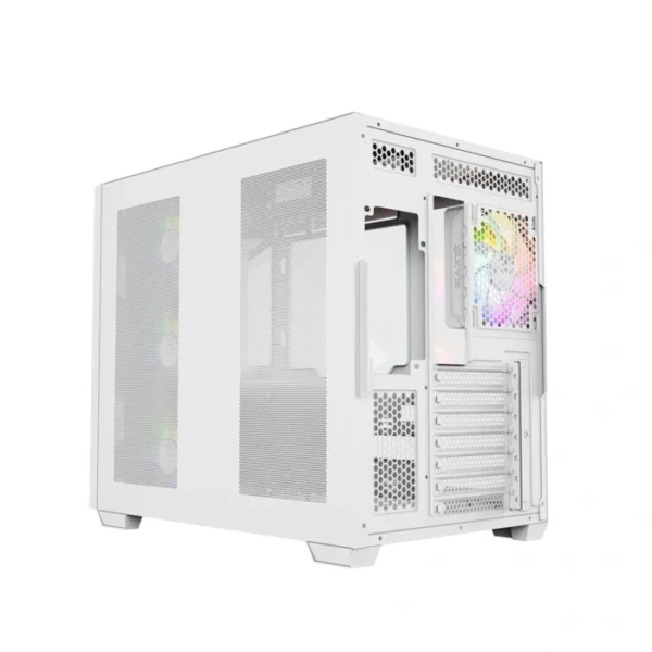 XYZ Qubex White — Caja ATX, 4 Fans ARGB, controlador, 1x USB Tipo-C, blanco - Imagen 4