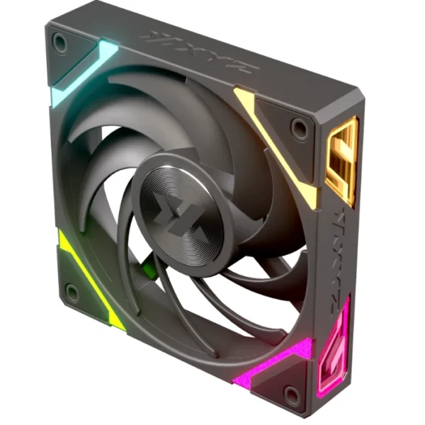 XYZ Vortex Pro A-RGB Black — Kit 3 Fans 120mm ARGB, conexión inalámbrico, reversible, 62.7CFM, negro - Imagen 4