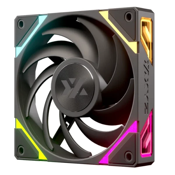 XYZ Vortex Pro A-RGB Black — Kit 3 Fans 120mm ARGB, conexión inalámbrico, reversible, 62.7CFM, negro - Imagen 3
