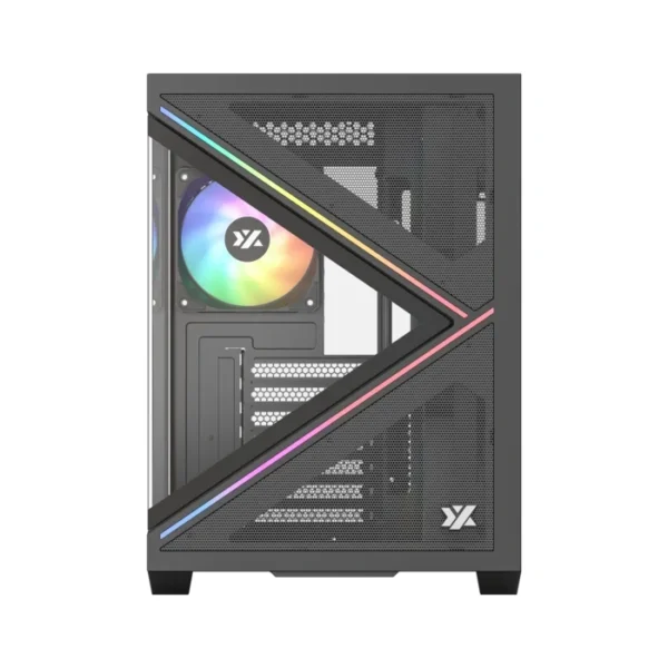 XYZ Qubex Black — Caja ATX, 4 Fans ARGB, controlador, 1x USB Tipo-C, negro - Imagen 2