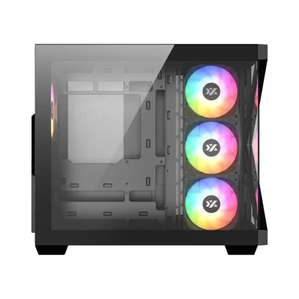 XYZ Qubex Black — Caja ATX, 4 Fans ARGB, controlador, 1x USB Tipo-C, negro - Imagen 3