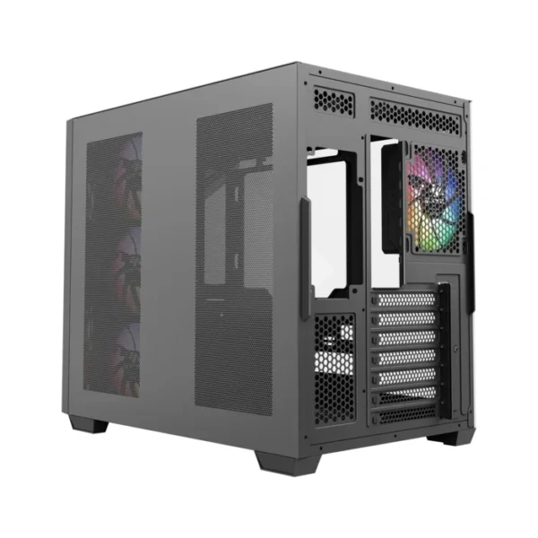 XYZ Qubex Black — Caja ATX, 4 Fans ARGB, controlador, 1x USB Tipo-C, negro - Imagen 4
