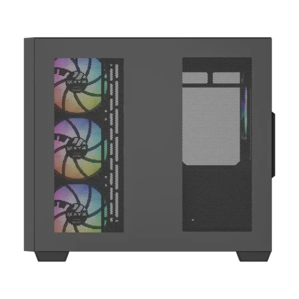 XYZ Qubex Black — Caja ATX, 4 Fans ARGB, controlador, 1x USB Tipo-C, negro - Imagen 6