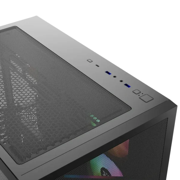 XYZ Qubex Black — Caja ATX, 4 Fans ARGB, controlador, 1x USB Tipo-C, negro - Imagen 7