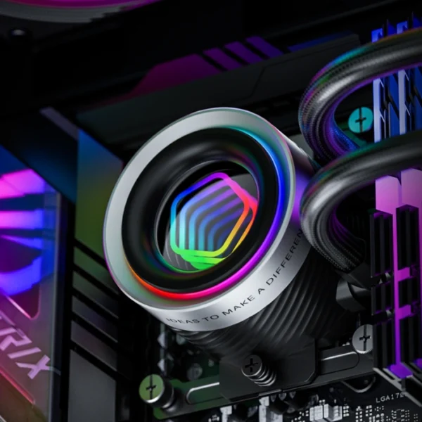 ID-COOLING FX 360 INF ARGB Black — Enfriamiento Líquido AiO 360mm, Daisy-Chained Fans, socket LGA1851/1700-AM5/AM4, negro - Imagen 2