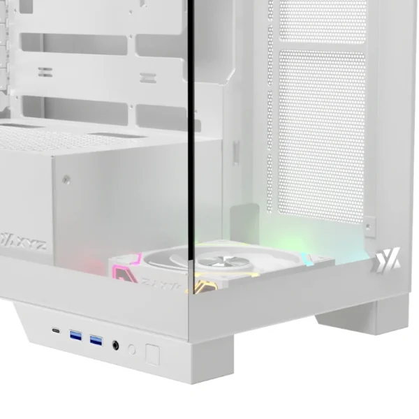 XYZ Trifecta White — Caja ATX, 2 Fans ARGB, controlador, 1x USB Tipo-C, blanco - Imagen 5