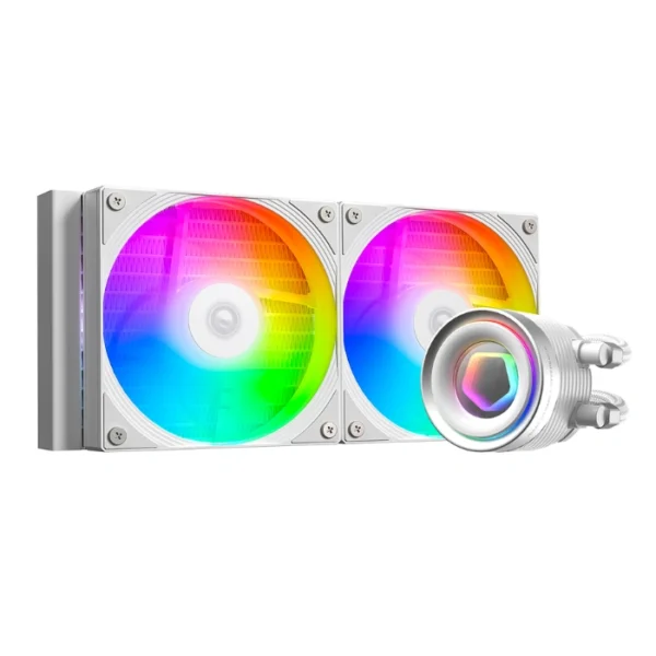 ID-COOLING FX 240 INF ARGB White — Enfriamiento Líquido AiO 240mm, Daisy-Chained Fans, socket LGA1851/1700-AM5/AM4, blanco - Imagen 4