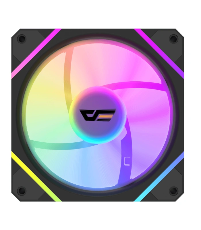 Producto Web (44) DarkFlash DM12 Pro Black — Fan 120mm ARGB, 4Pin PWM, 5V3Pin A-RGB, negro - Imagen 1