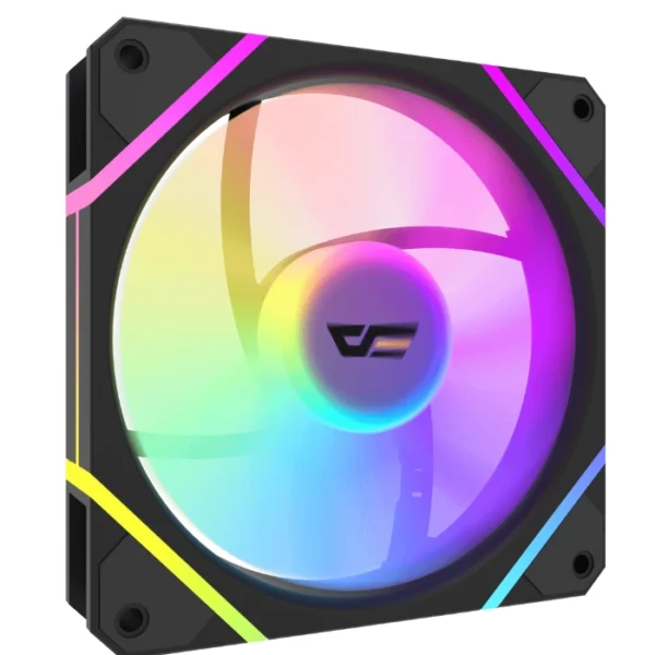DarkFlash DM12 Pro Black — Fan 120mm ARGB, 4Pin PWM, 5V3Pin A-RGB, negro - Imagen 2