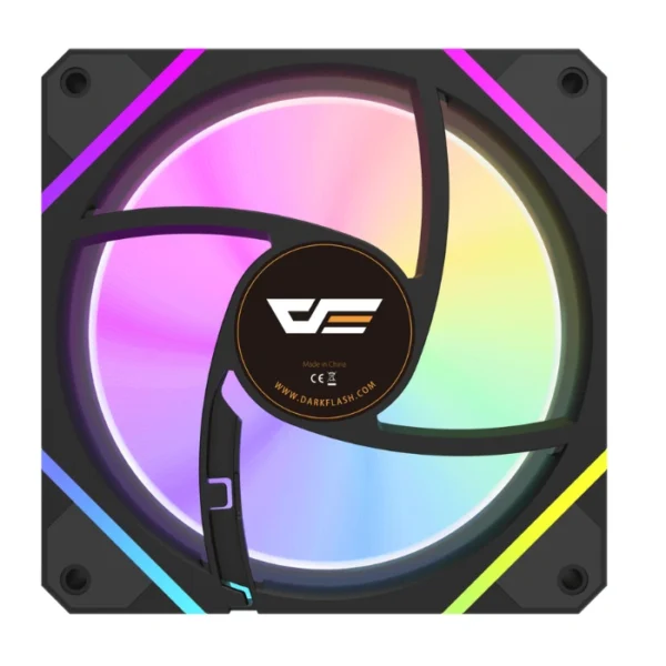 DarkFlash DM12 Pro Black — Fan 120mm ARGB, 4Pin PWM, 5V3Pin A-RGB, negro - Imagen 3