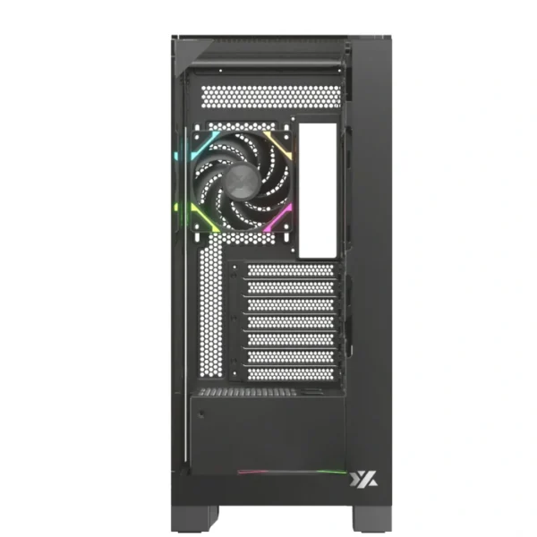 XYZ Trifecta Black — Caja ATX, 2 Fans ARGB, controlador, 1x USB Tipo-C, negro - Imagen 3