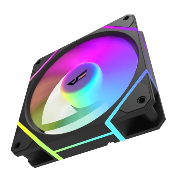 DarkFlash DM12 Pro Black — Fan 120mm ARGB, 4Pin PWM, 5V3Pin A-RGB, negro - Imagen 4