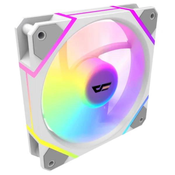 DarkFlash DM12 Pro White — Fan 120mm ARGB, 4Pin PWM, 5V3Pin A-RGB, blanco - Imagen 3