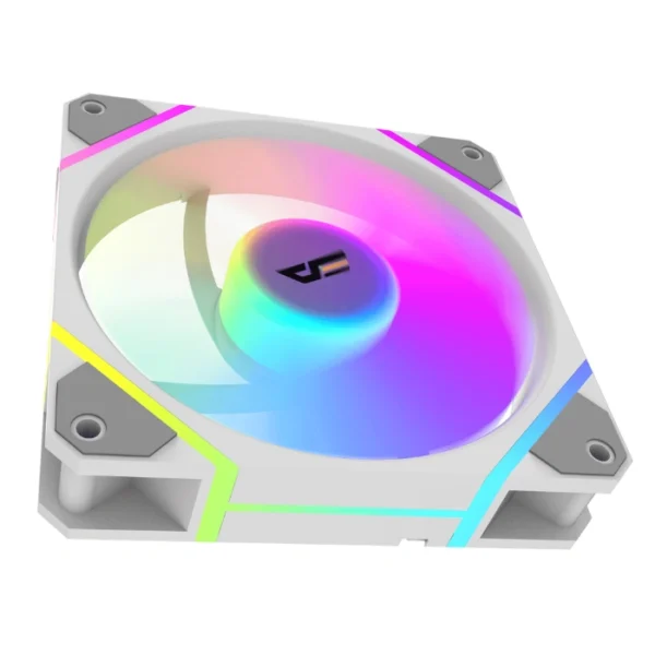 DarkFlash DM12 Pro White — Fan 120mm ARGB, 4Pin PWM, 5V3Pin A-RGB, blanco - Imagen 4