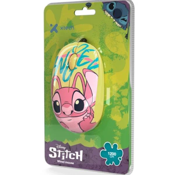 Xtech Disney Mouse Edición Stitch — Mouse alámbrico, amarillo - Imagen 2