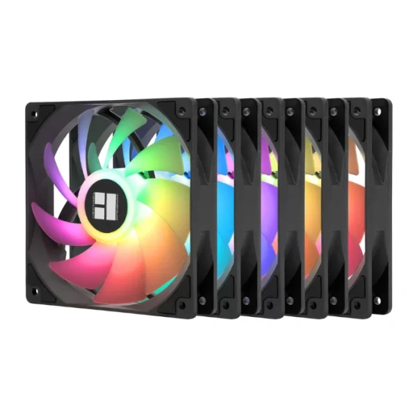 Thermalright X5 Black — Kit 5 Fans 120mm, hasta 1550RPM, PWM de 4 pines, ARGB 3 pines - Imagen 2