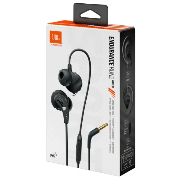JBL Endurance Run 2 Wired Black — Auriculares deportivos intraurales con cable resistentes al agua, negro - Imagen 2
