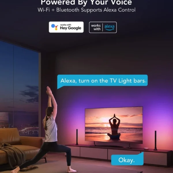 Govee RGBIC TV Light Bars —  15", Para TVs 45-70", Trabaja con Alexa y Google Assistant, negro - Imagen 5