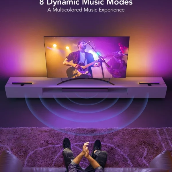 Govee RGBIC TV Light Bars —  15", Para TVs 45-70", Trabaja con Alexa y Google Assistant, negro - Imagen 7