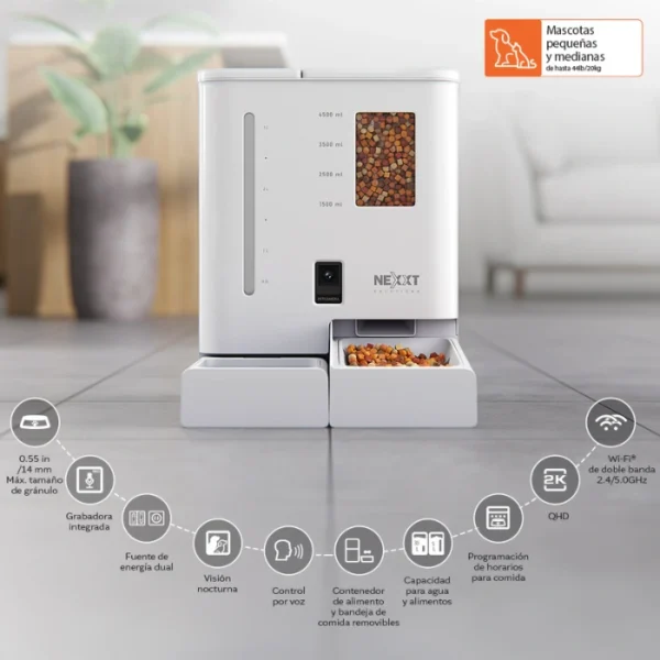 Nexxt Smart Wi-Fi Pet Feeder and Water Dispenser — Dispensador inteligente de alimento y agua para mascotas - Imagen 4