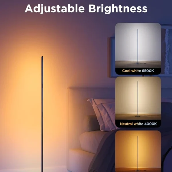 Govee RGBIC Floor Lamp Basic — Lámpara LED, compatible con Alexa, 1000 lúmenes, sincronización musical, 16 millones de colores, negro - Imagen 6