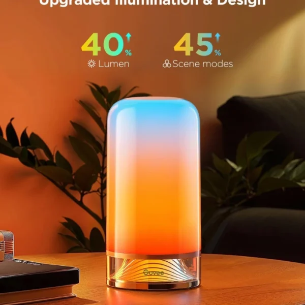 Govee Table Lamp 2 — Lámpara de mesa pequeña táctil, compatible con Matter y Alexa, 64 modos de escena, luz nocturna regulable - Imagen 3